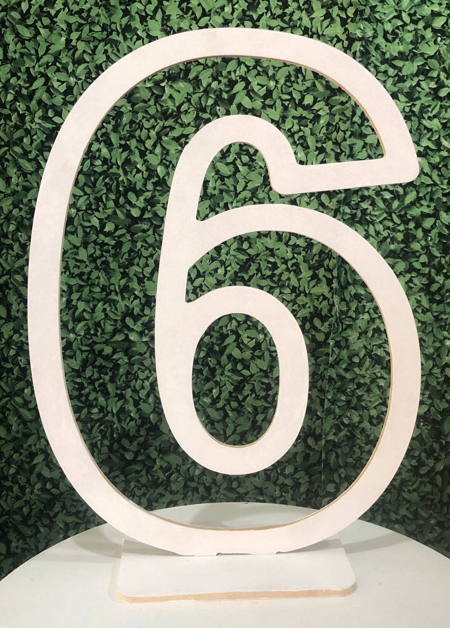 Número Mdf Branco 6 - Sua Festa Pegue & Monte
