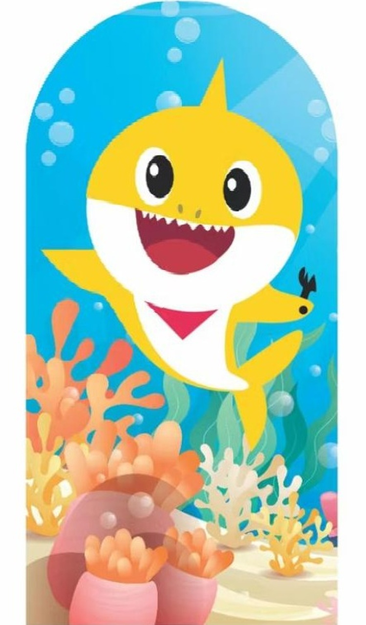 Capa Painel Romano Baby Shark - Sua Festa Pegue & Monte