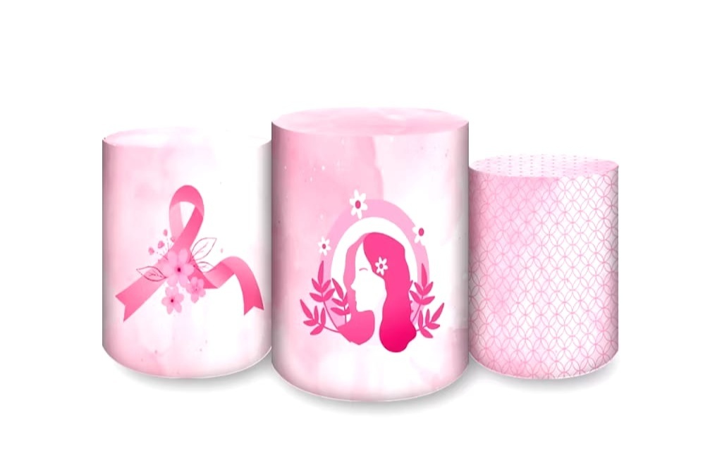 Trio de Cilindros Outubro Rosa - Sua Festa Pegue & Monte