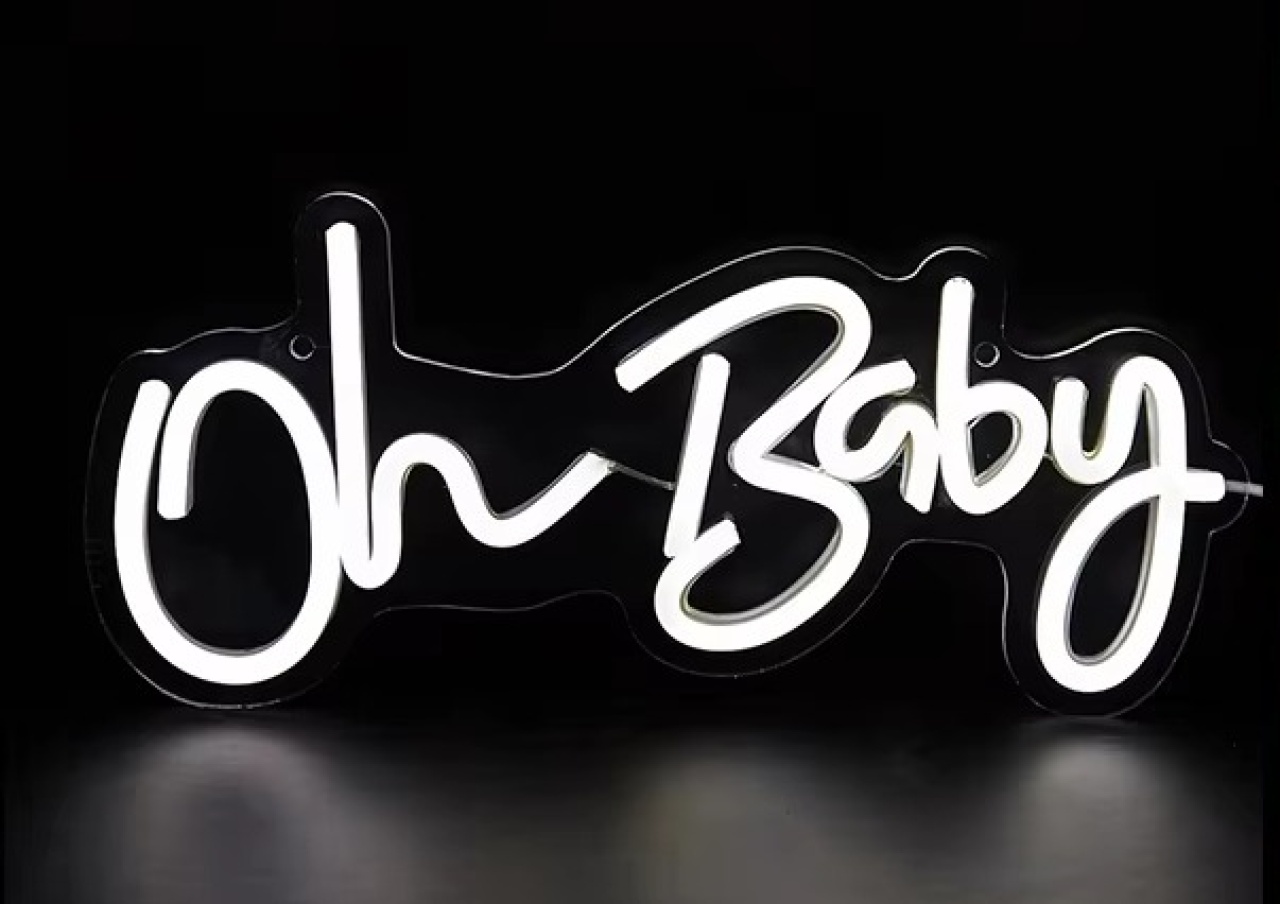 Letreiro Oh Baby Led P - Sua Festa Pegue & Monte