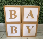 Cubos Baby Branco C/ Dourado G - imagem 1