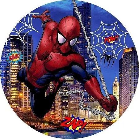Mini Painel Redondo Homem Aranha - Sua Festa Pegue & Monte