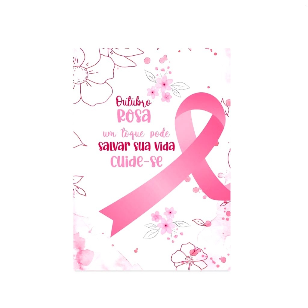 Capa Painel Retangular Outubro Rosa 2,20X1,5M - Sua Festa Pegue & Monte