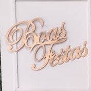 Letreiro Boas Festas Dourado - Sua Festa Pegue & Monte