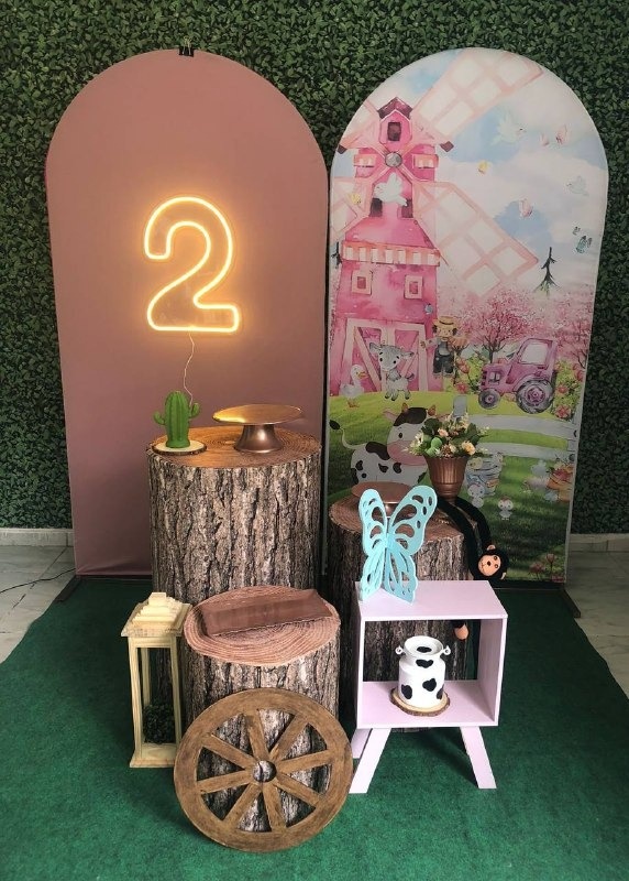 Kit Fazendinha Rosa Personalizado 1 - Sua Festa Pegue & Monte