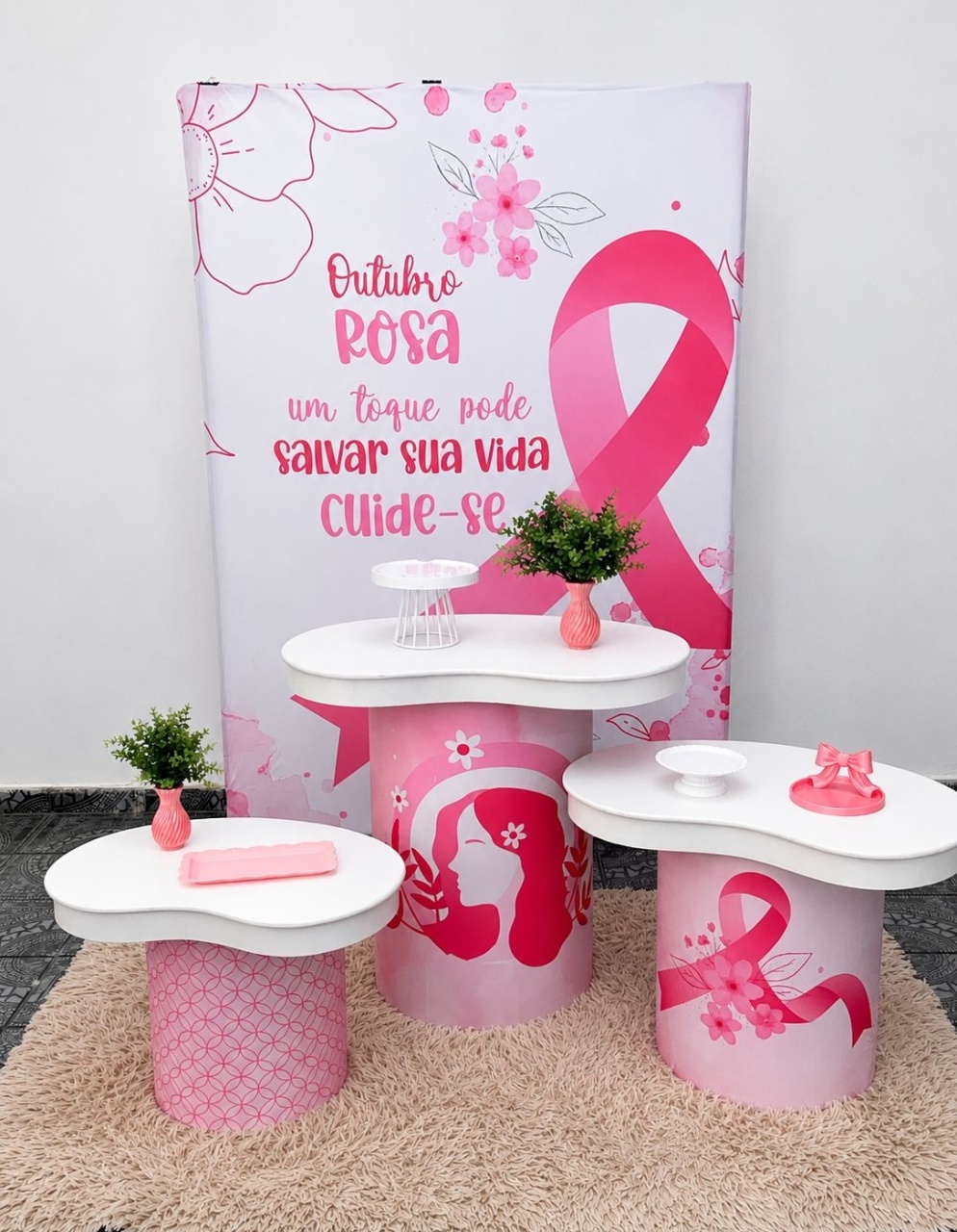 Kit Adulto - 107 (Outubro Rosa) - Sua Festa Pegue & Monte