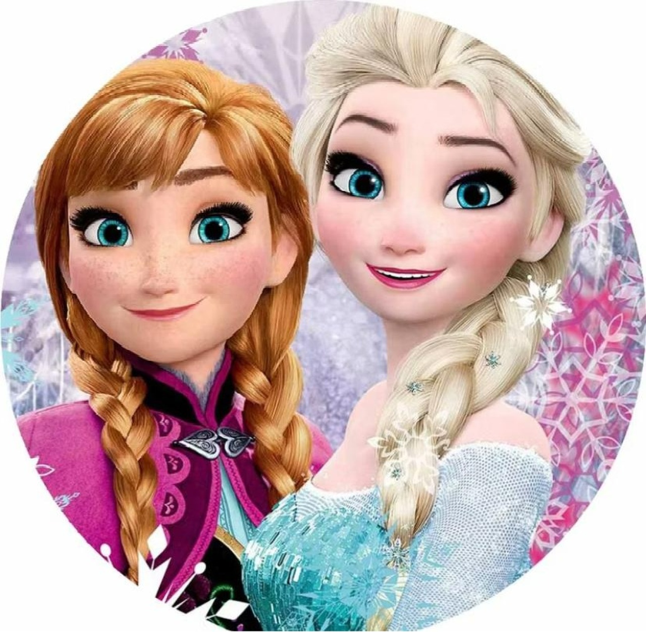 Capa Painel Redondo Frozen E Elza - Sua Festa Pegue & Monte