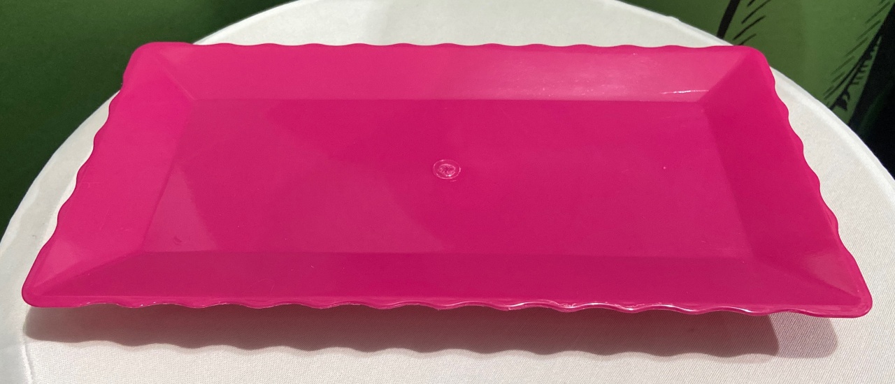 Bandeja Retangular Rosa Pink - Sua Festa Pegue & Monte