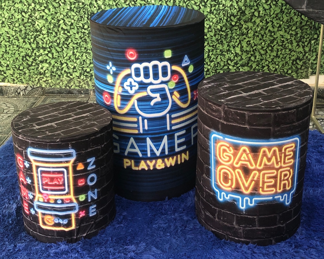 Trio Capa de Cilindro Gamer - Sua Festa Pegue & Monte