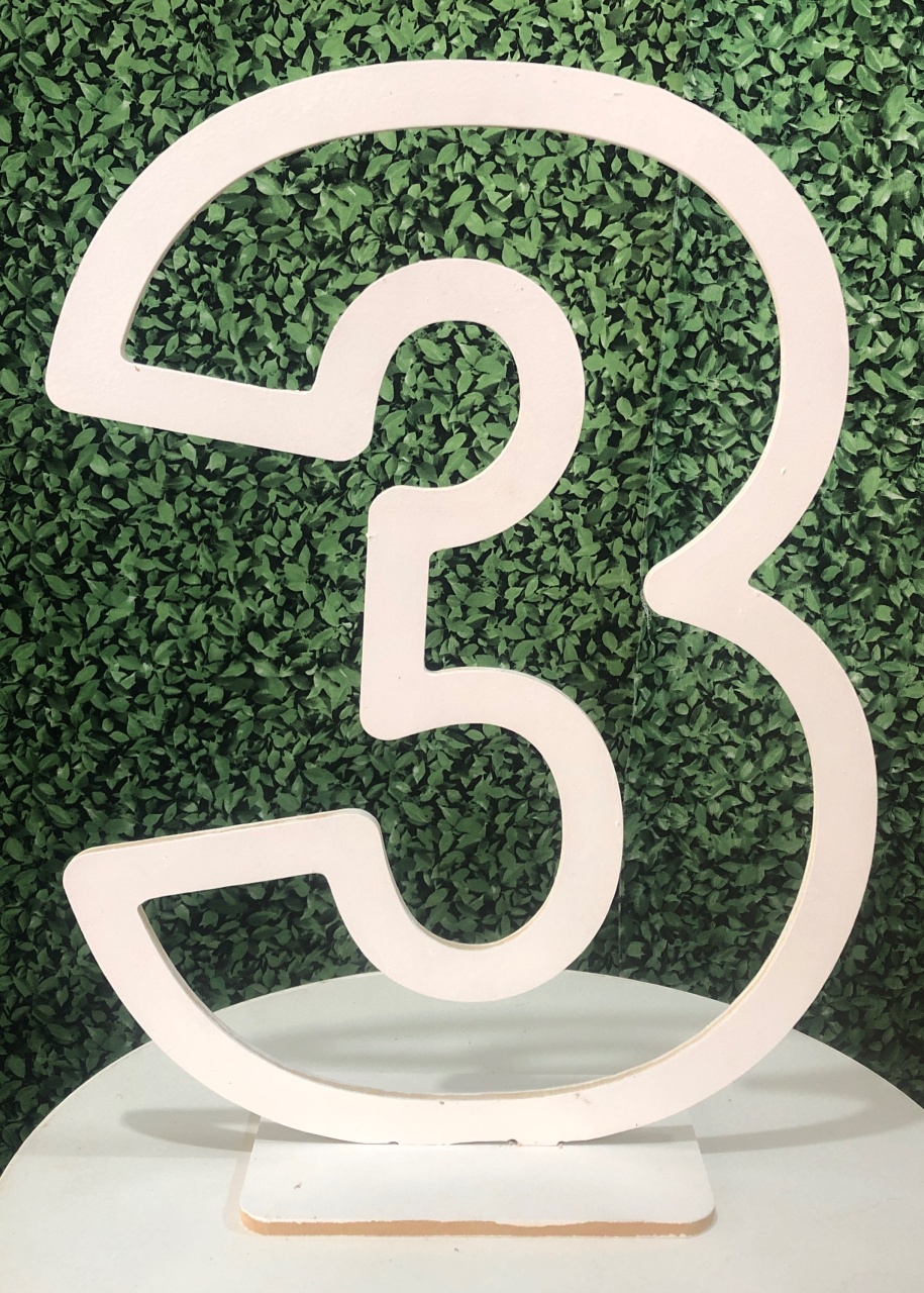 Número Mdf Branco 3 - Sua Festa Pegue & Monte