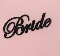Letreiro Bride Preto Mdf  - Sua Festa Pegue & Monte