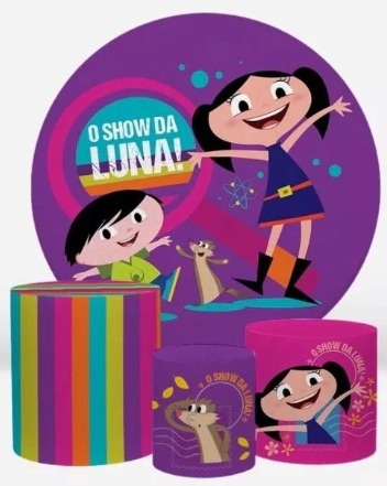 Capa Painel Redondo E Cilindros Show da Luna - Sua Festa Pegue & Monte
