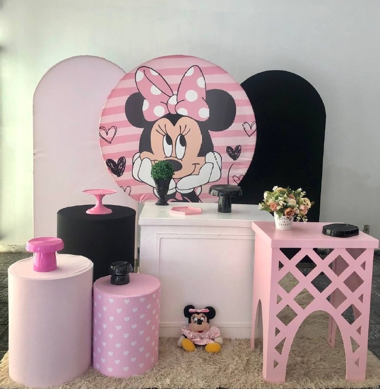 Kit Minnie Rosa Personalizado 1 - Sua Festa Pegue & Monte