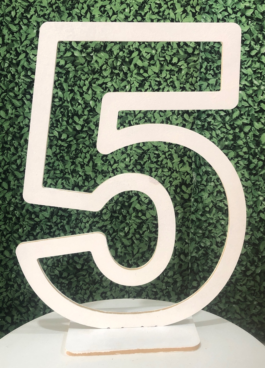 Número Mdf Branco 5 - Sua Festa Pegue & Monte