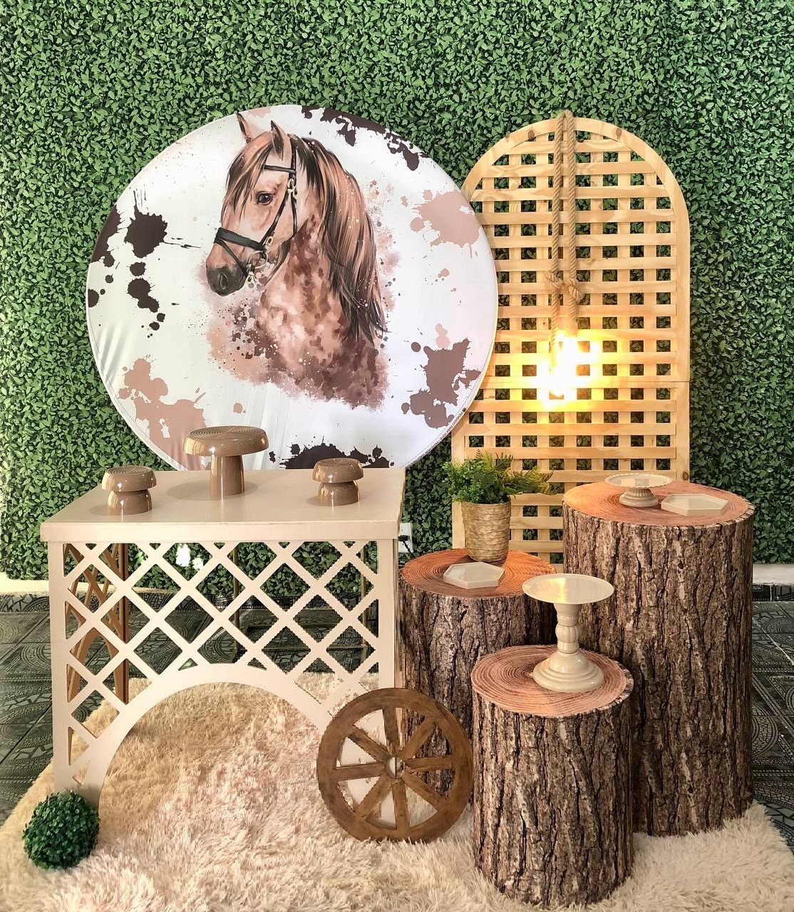 Kit Cavalo Com Pinus - Sua Festa Pegue & Monte