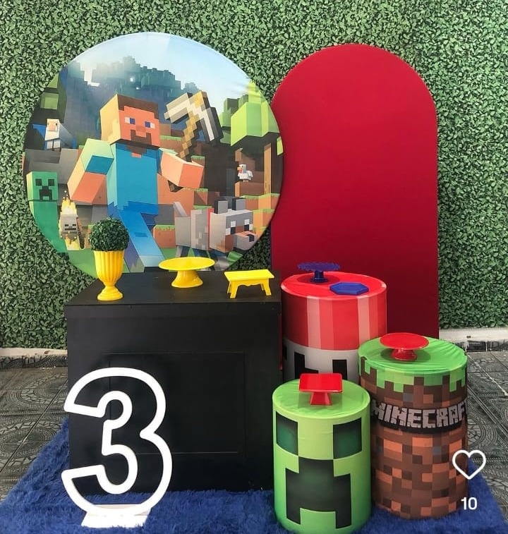Kit Festejar Minecraft - Sua Festa Pegue & Monte