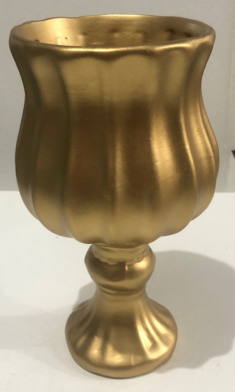 Vaso de Cerâmica Dourado de Mesa - Sua Festa Pegue & Monte