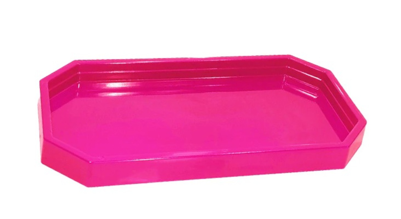 Bandeja Retangular Rosa Pink - Sua Festa Pegue & Monte