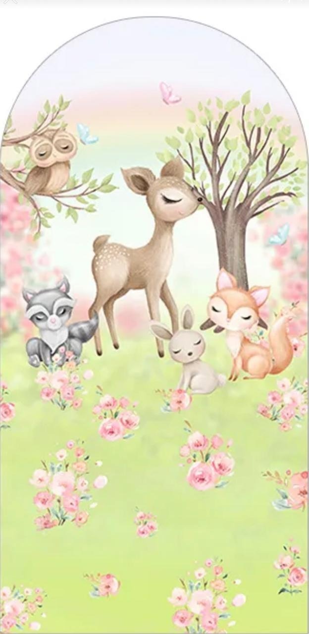 Capa Painel Romano Bosque Encantado Candy - Sua Festa Pegue & Monte