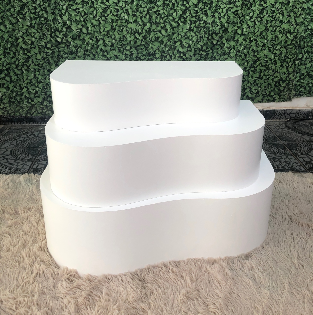 Trio de Mesa Palco Orgânico Branco - Sua Festa Pegue & Monte