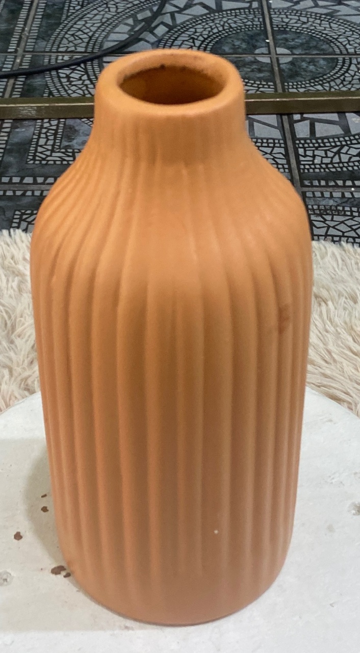 Vaso Cerâmica Laranja G - Sua Festa Pegue & Monte
