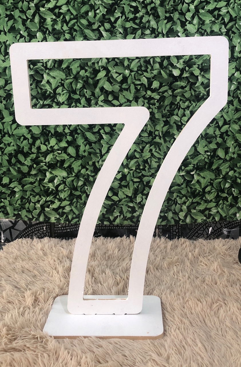 Número Mdf Branco 7 - Sua Festa Pegue & Monte
