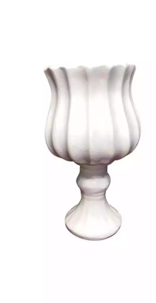 Vaso de Cerâmica Branco de Mesa - Sua Festa Pegue & Monte