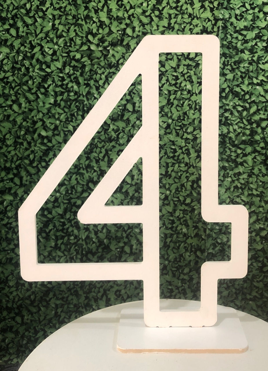 Número Mdf Branco 4 - Sua Festa Pegue & Monte