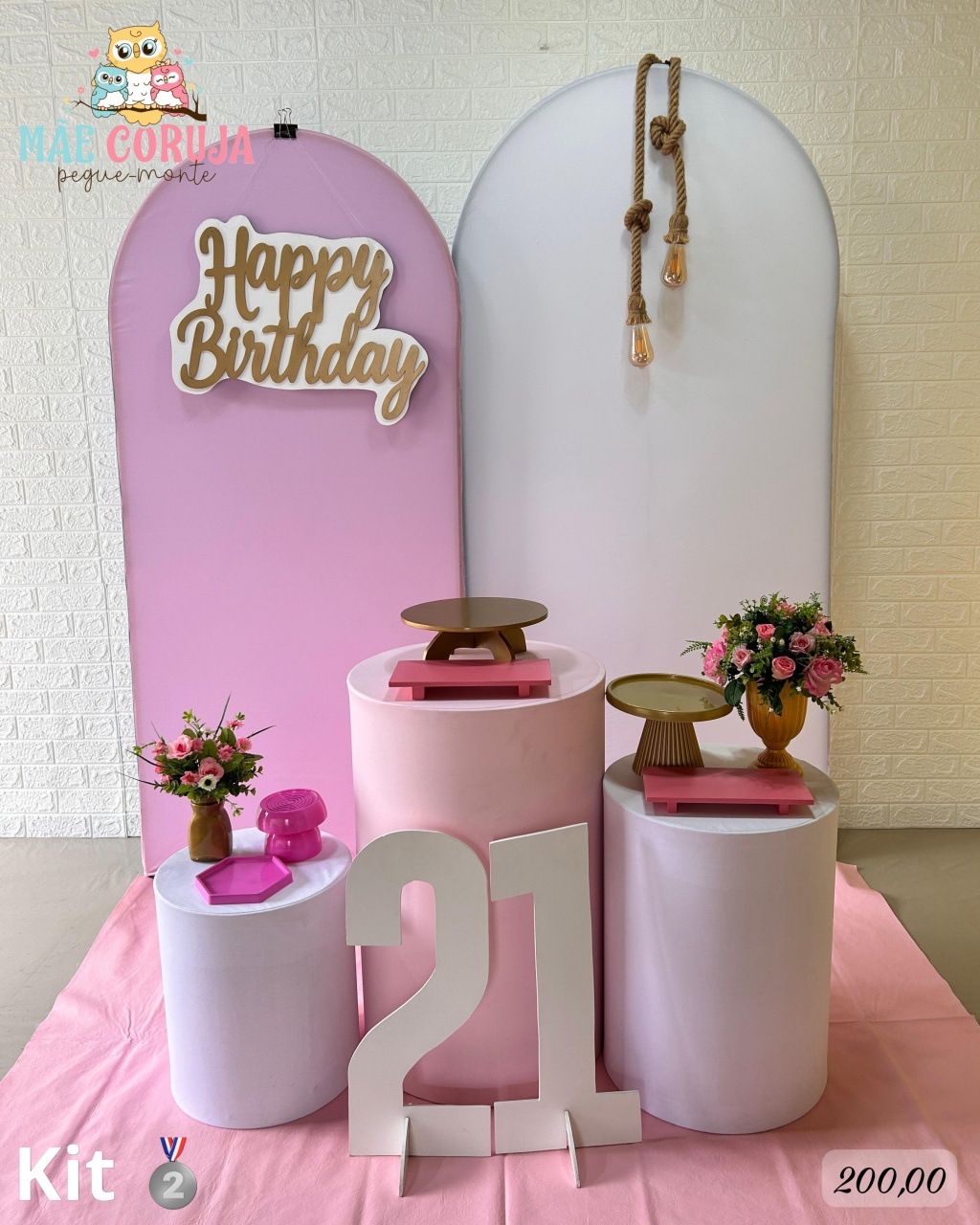 Happy Birthday Rosa E Branco - Kátia Campos