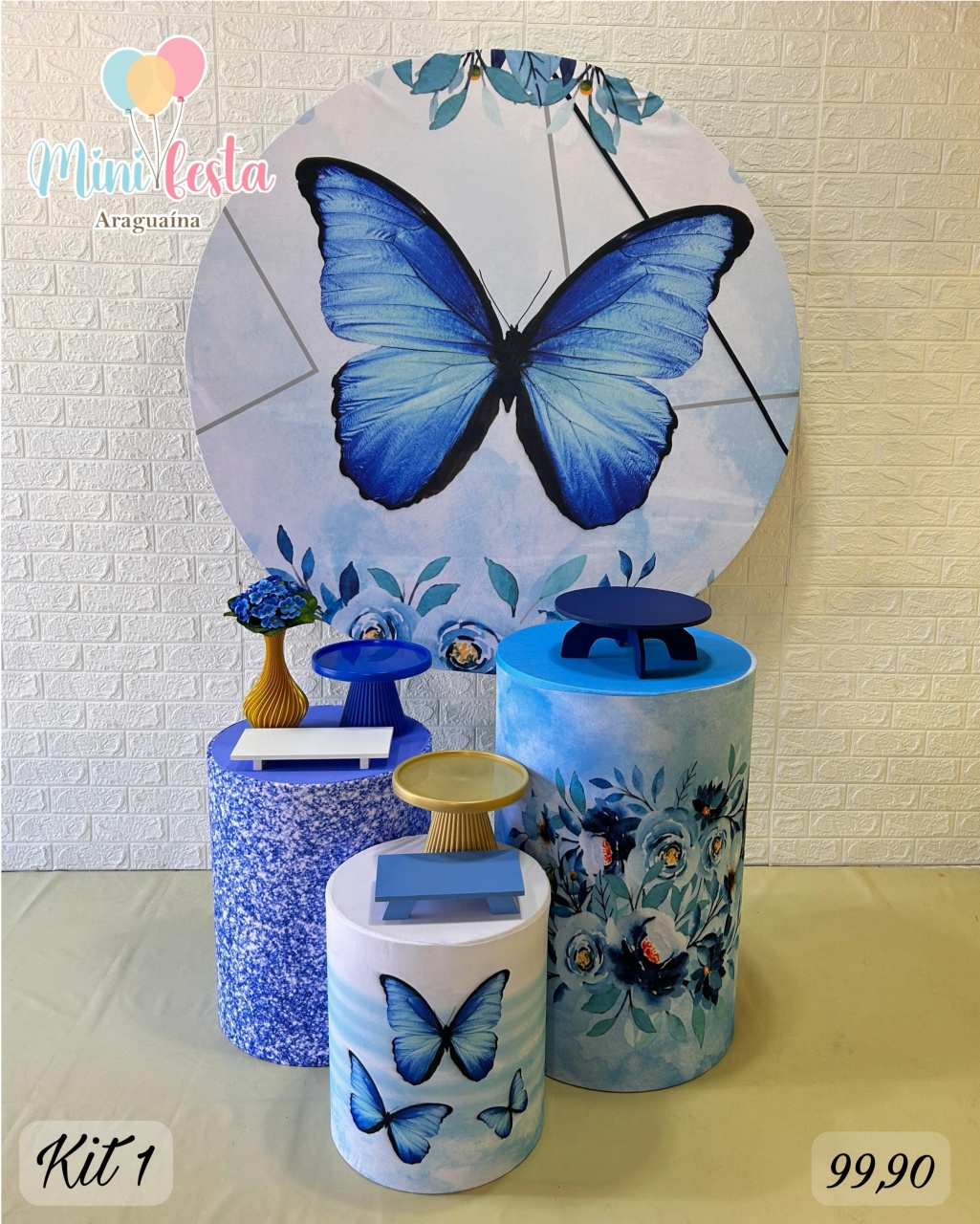 Borboleta Azul 👸 / Kit 1 🎂 - Kátia Campos
