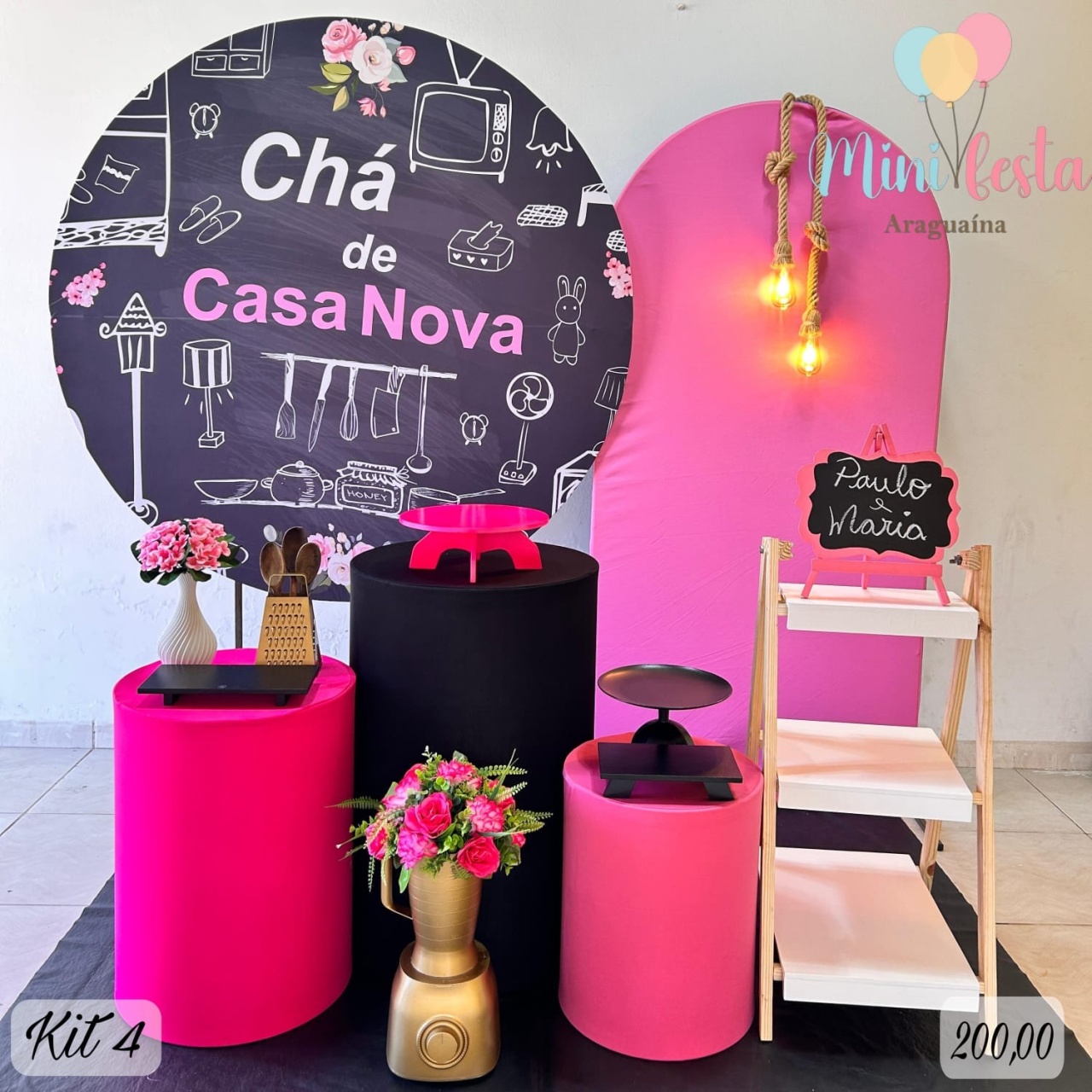 Chá de Casa Nova / Kit 4 /Cilindros Redondo Romano  - Kátia Campos