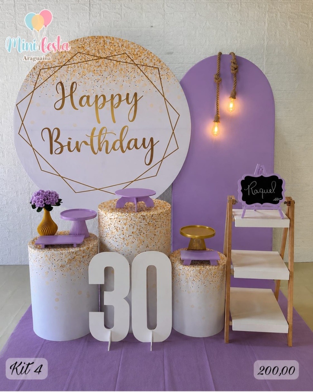 Happy Birthday Lilás 👸 / Kit 4 🥈 - Kátia Campos