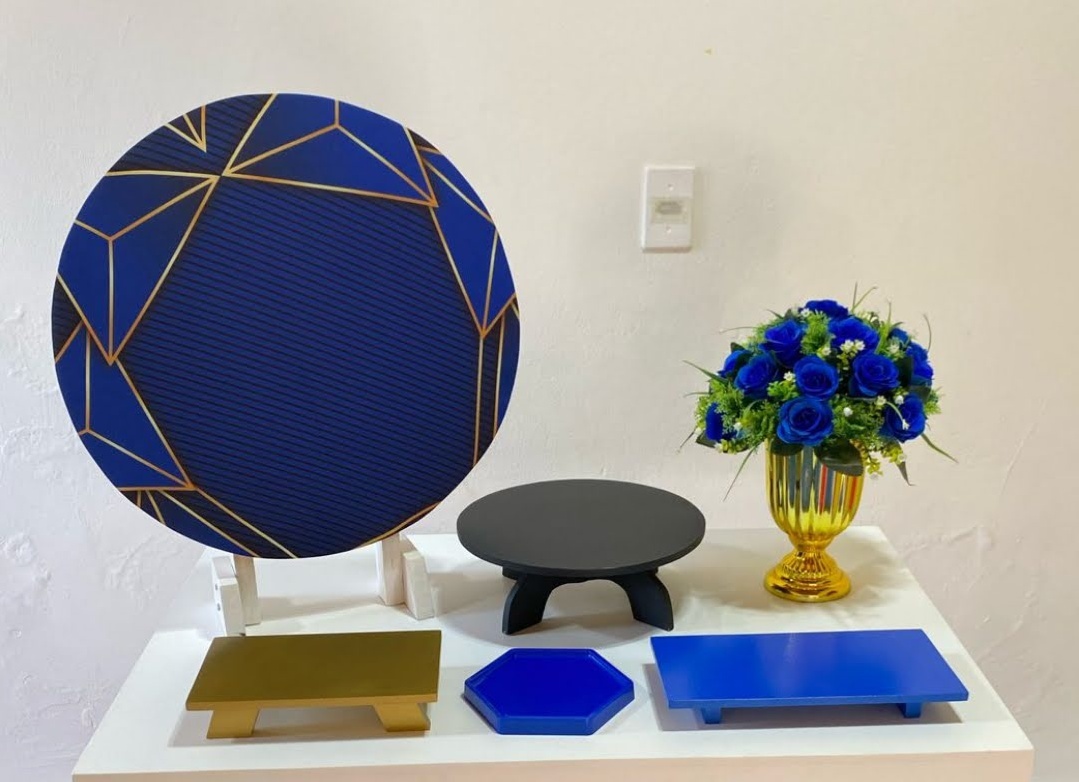 Azul Geométrico 👸 / Kit Parabéns - Kátia Campos