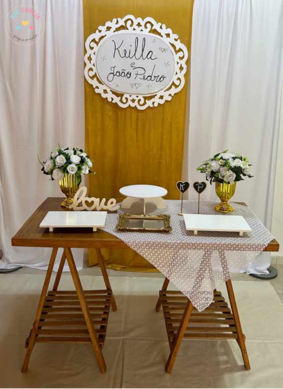 Casamento Branco/Dourado/Kit 🥉 Bronze Luxo - Mãe Coruja Pegue Monte 