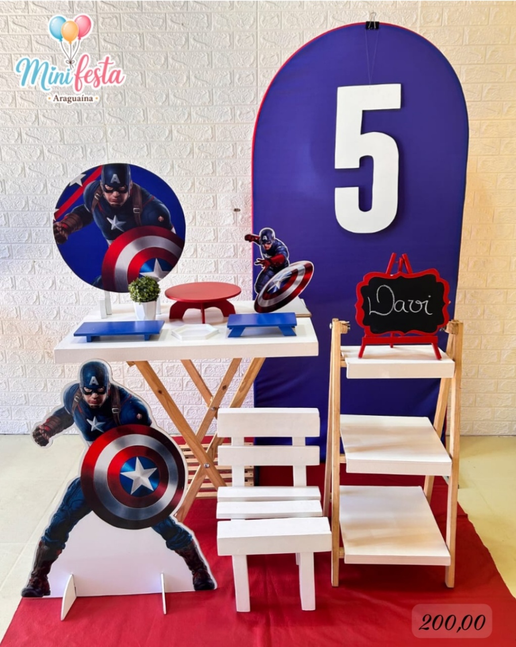 Capitão América 🤵 / Kit Mini Festa Luxo 🥈 - Mãe Coruja Pegue Monte 