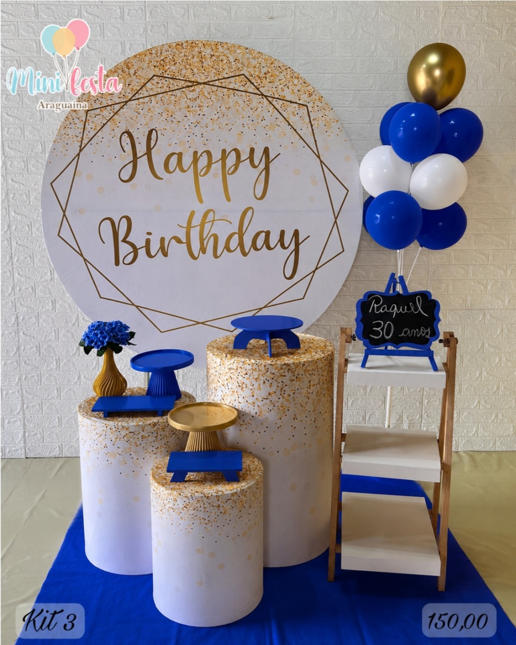 Happy Birthday Azul Royal 👸 / Kit 3 🥉 - Kátia Campos