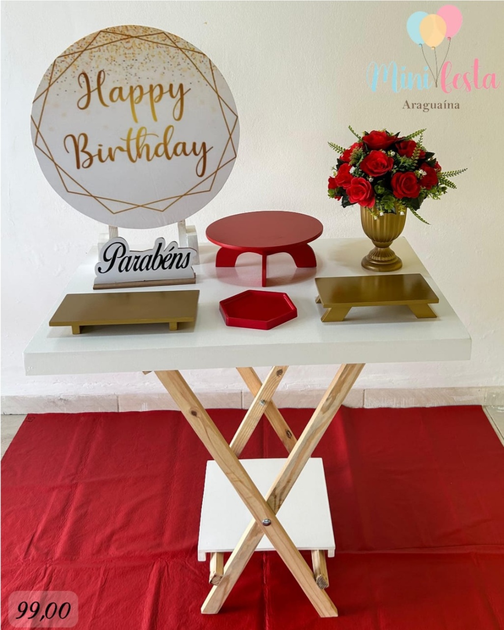 Happy Birthday Vermelho 👸/ Kit Só Bolinho 🎂 - Kátia Campos