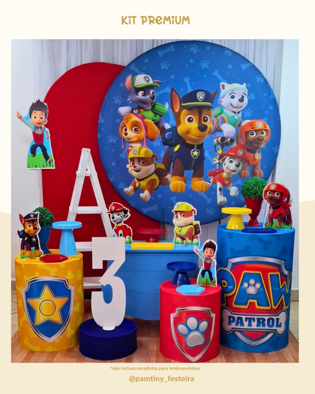 Kit Premium Patrulha Canina Tradicional - Pamtiny Festeira 