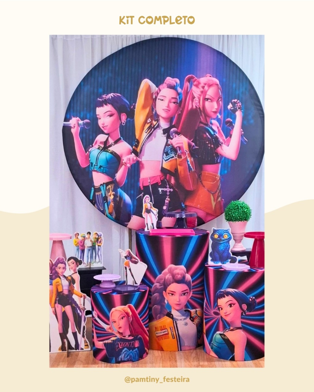 Kit Completo Guerreiras Do K-Pop  - Pamtiny Festeira 