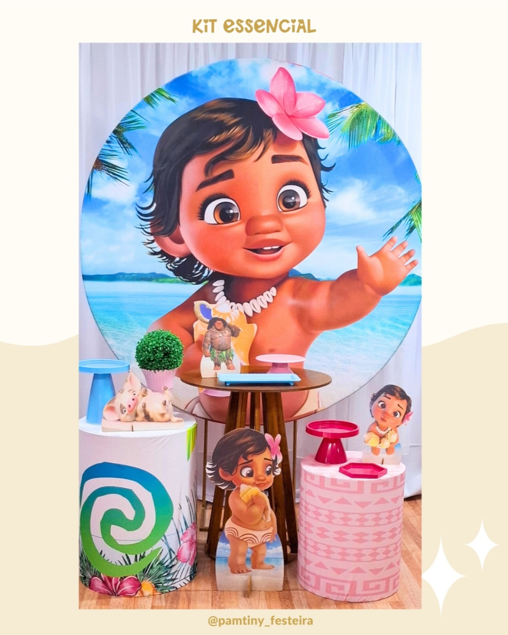 Kit Essencial Moana Baby Rustico - Pamtiny Festeira 