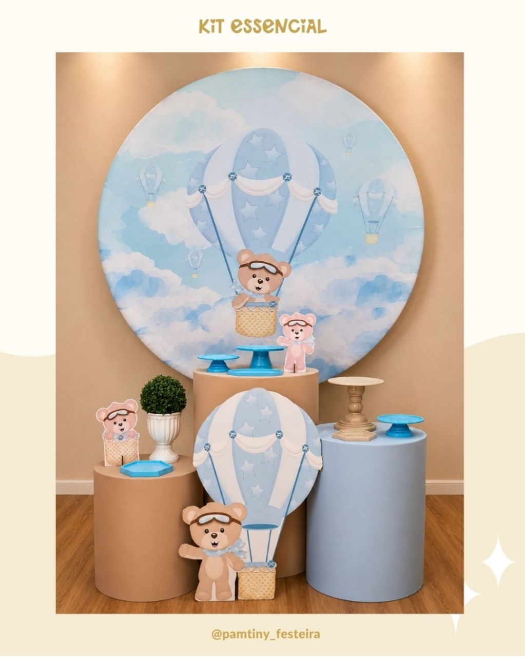 Kit Essencial Urso Baloeiro - Pamtiny Festeira 
