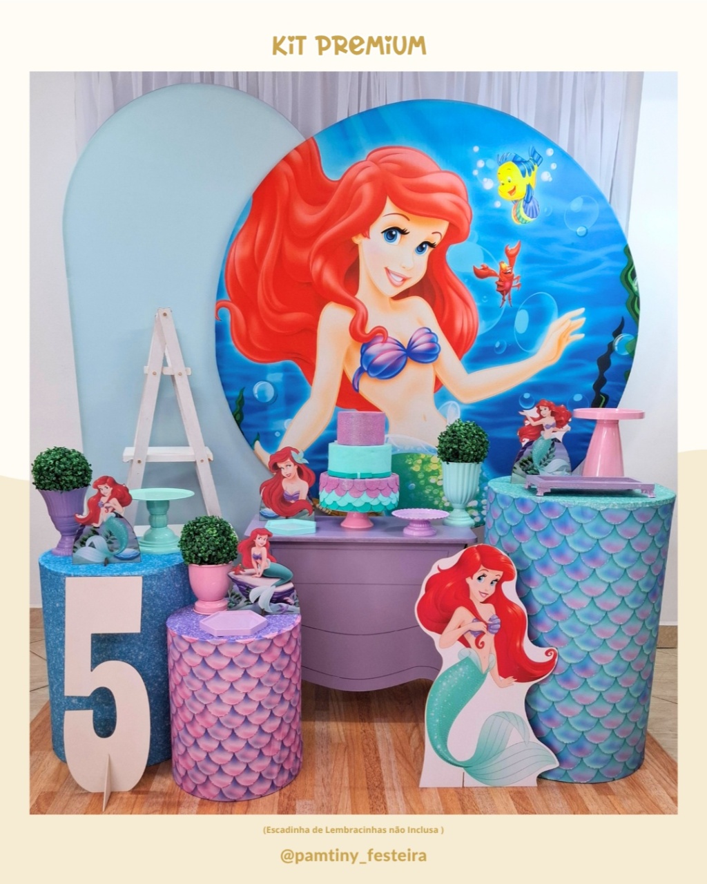 Kit Premium Ariel ( A Pequena Sereia) - Pamtiny Festeira 
