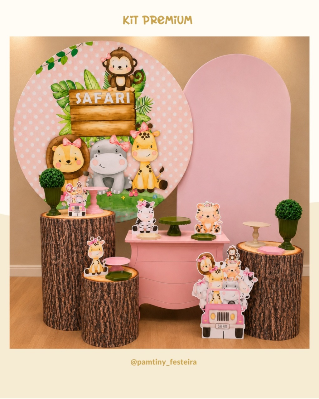 Kit Premium Safari Rosa - Pamtiny Festeira 