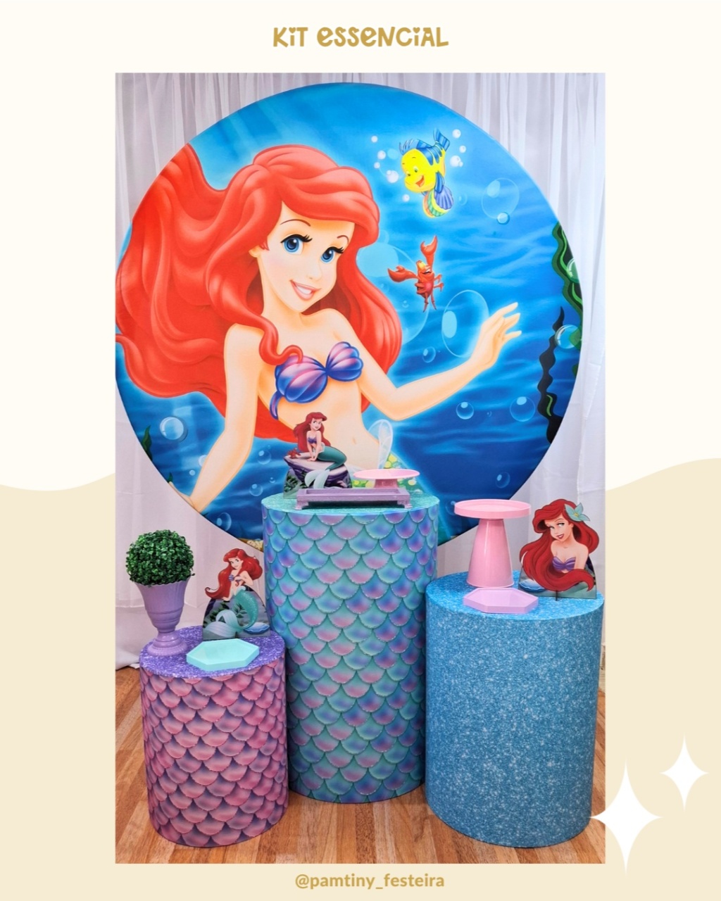 Kit Essencial Ariel (A Pequena Sereia) - Pamtiny Festeira 