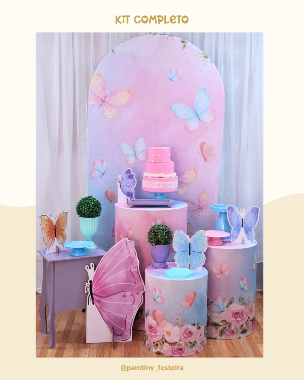 Kit Completo Borboleta Candy Romano  - Pamtiny Festeira 