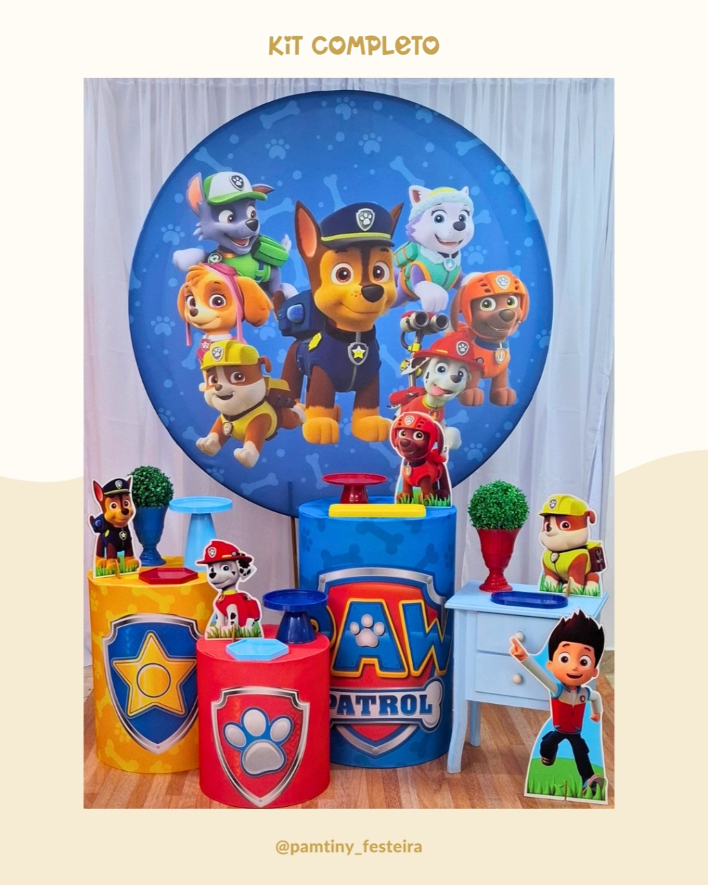 Kit Completo Patrulha Canina Tradicional  - Pamtiny Festeira 