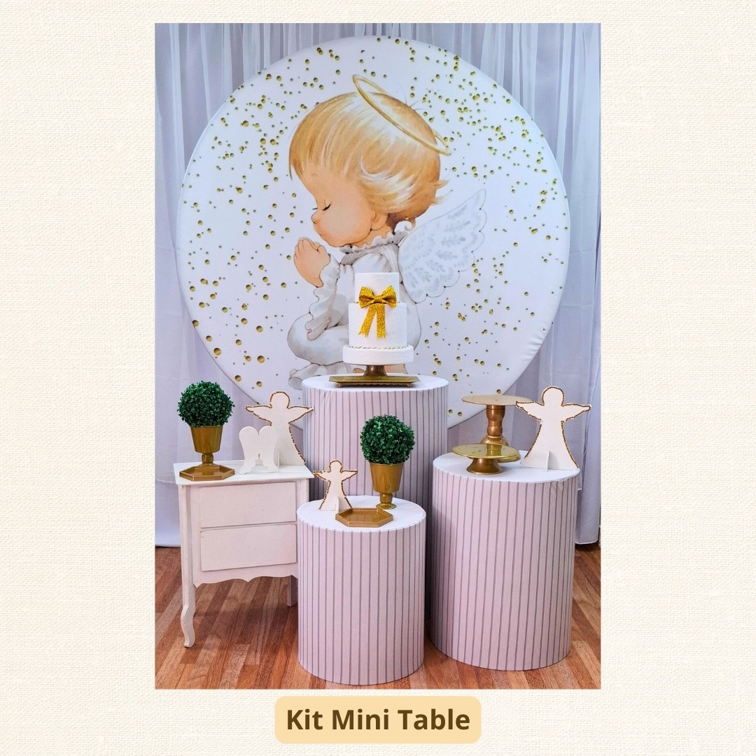 Kit Mini Table Batizado Anjinho - Pamtiny Festeira 