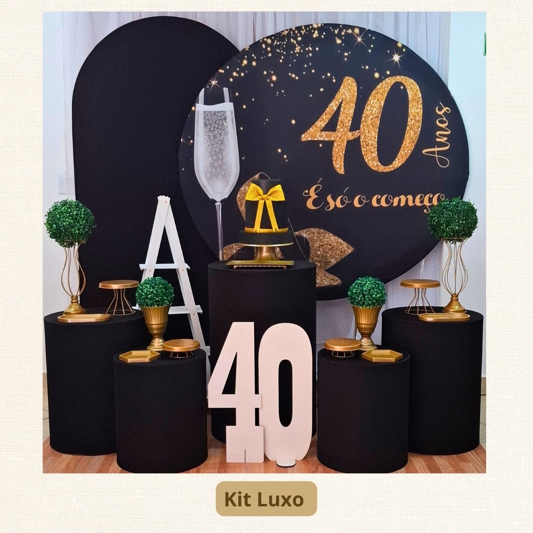 Kit Luxo 40 É Só O Começo - Pamtiny Festeira 