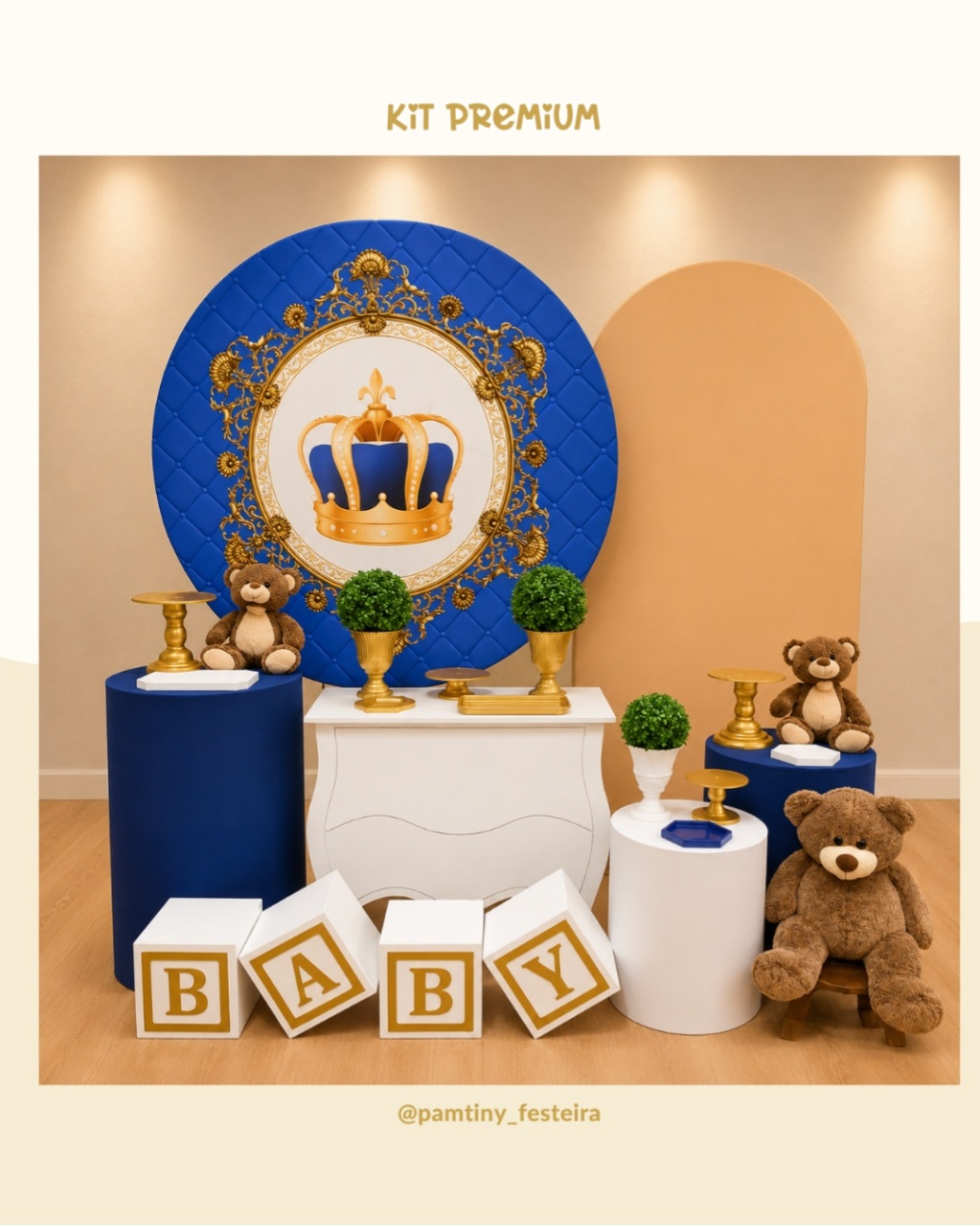 Kit Premium Realeza Azul E Branco - Pamtiny Festeira 