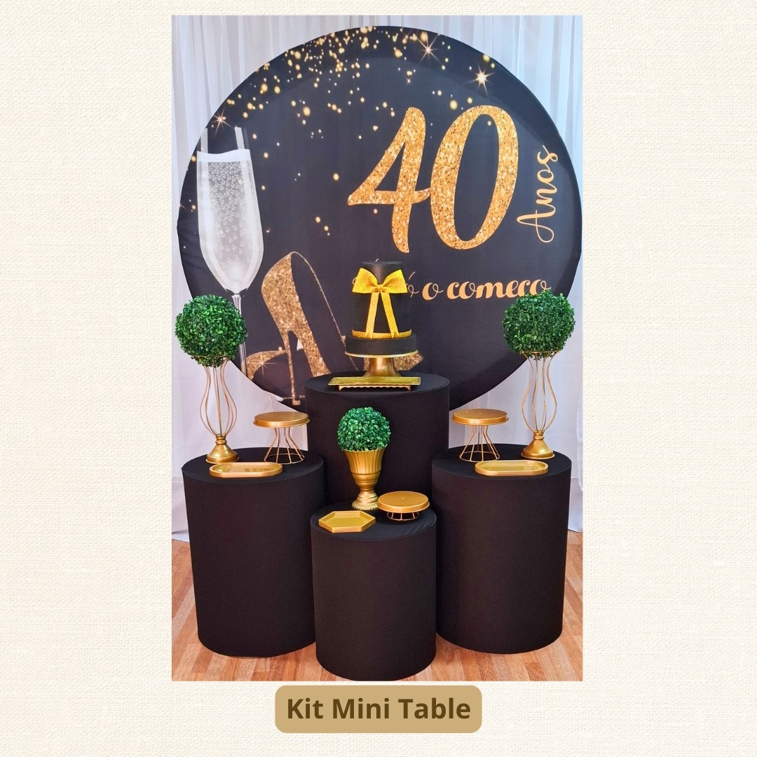 Kit Mini Table 40 É Só O Começo  - Pamtiny Festeira 